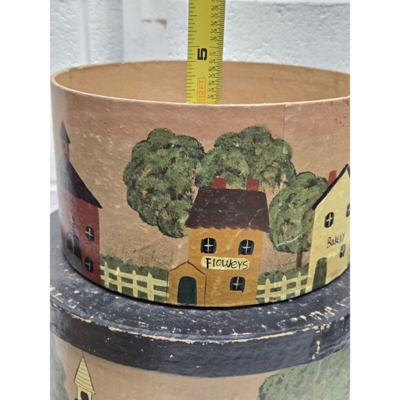 Stacked Shaker Boxes 3 Hand Painted Cottagecore Farm Homestead - Picture 12 of 16